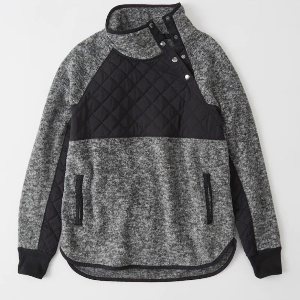 Abercrombie asymmetrical snap up fleece